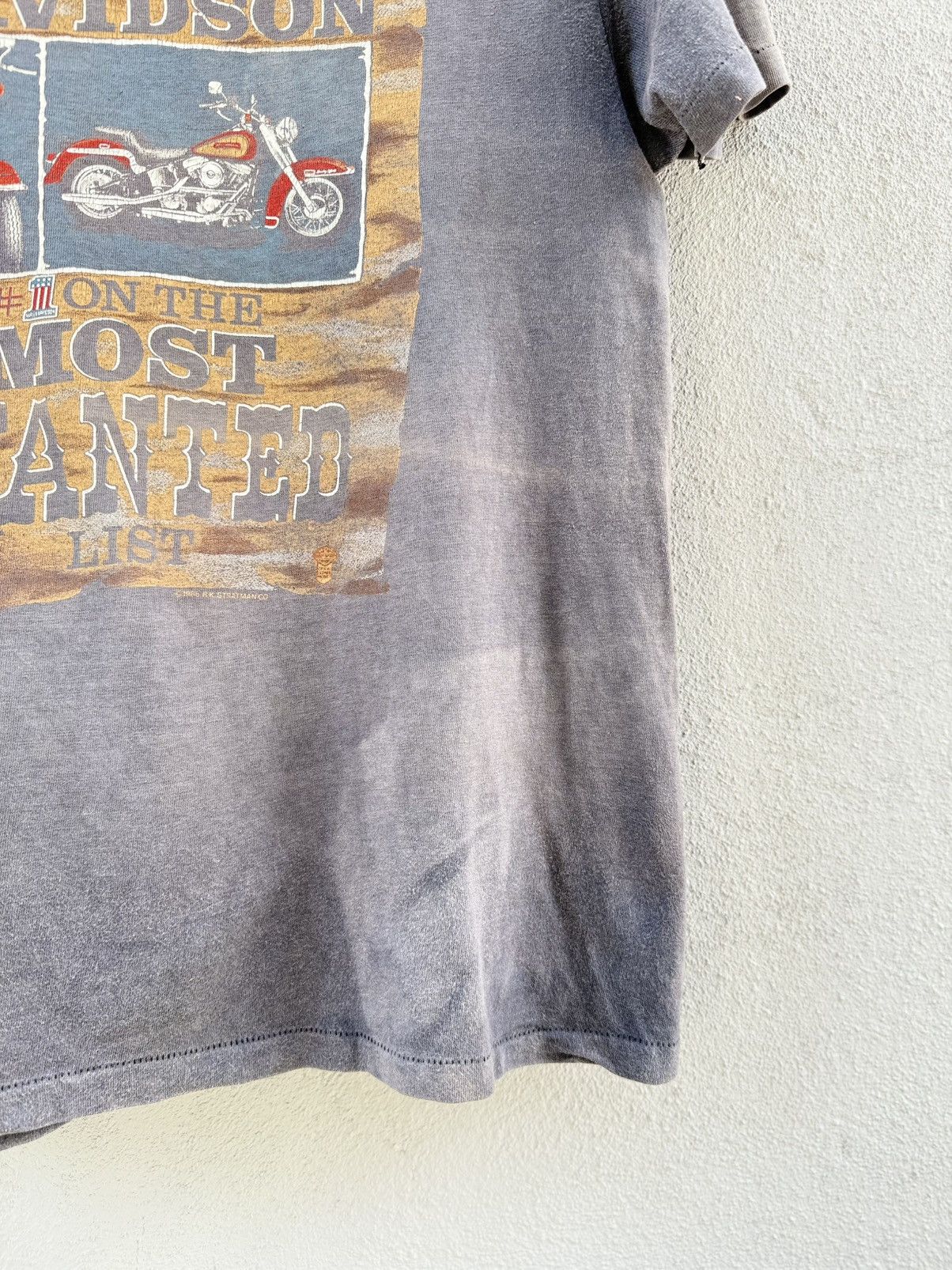 Harley Davidson Thrashed 80s Harley Davidson Most Wanted Sun Faded Grunge T Size US M / EU 48-50 / 2 - 5 Thumbnail