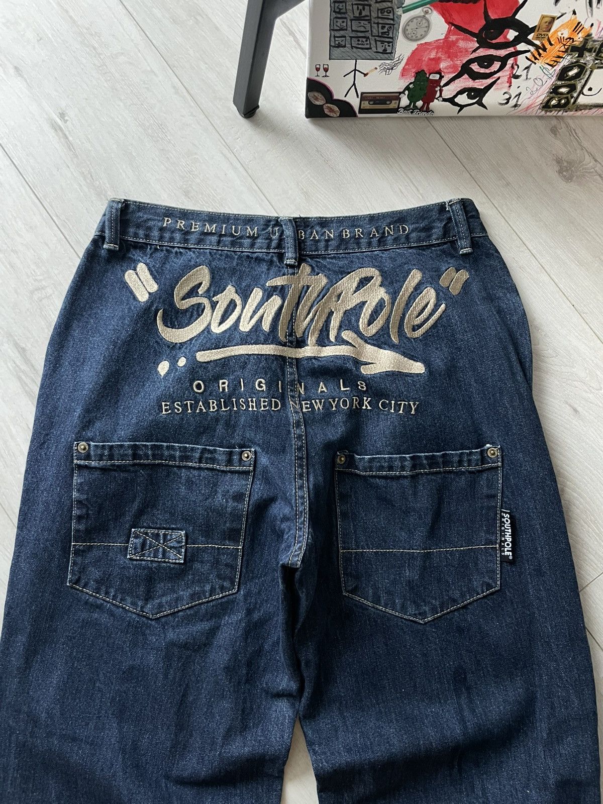 Southpole Vintage Y2K Southpole Denim Jeans 00’s Big Logo Blue RARE Size US 32 / EU 48 - 3 Thumbnail