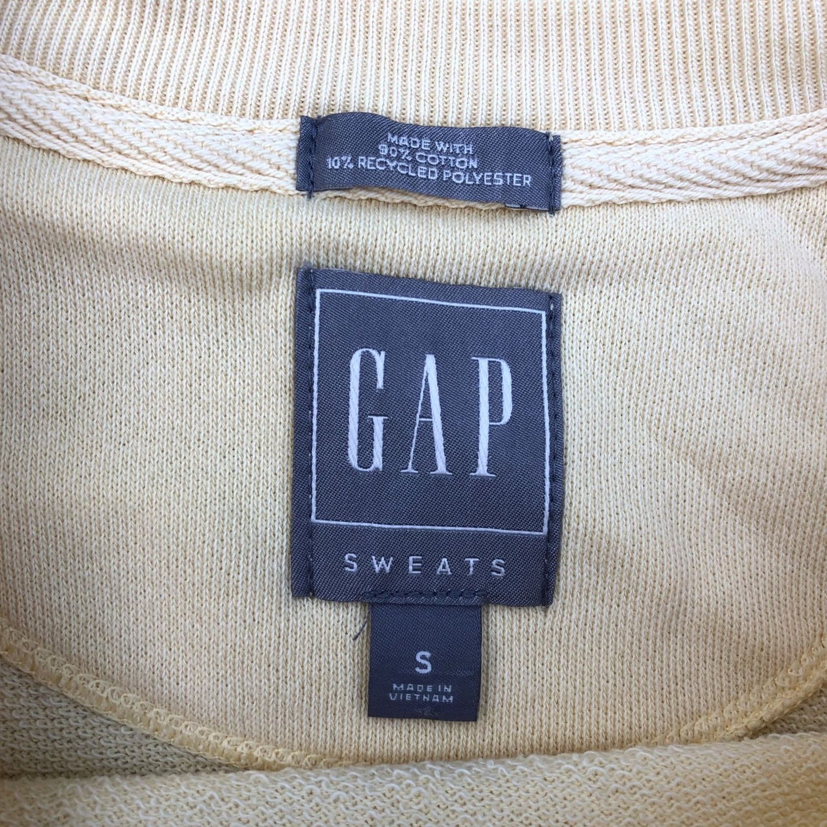 Gap GAP SWEATS Sweatshirt Women's SMALL Short Sleeve Crew Yellow Sweater Shirt Size S / US 4 / IT 40 - 3 Thumbnail