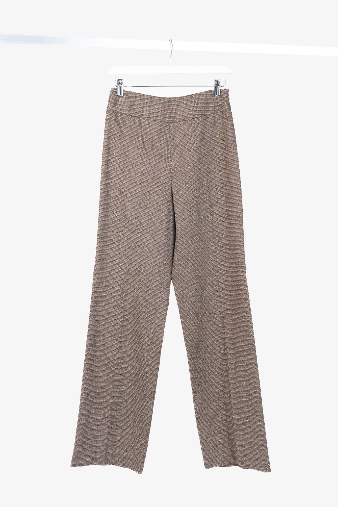 Etro Etro Brown Micro-Plaid Wool-Flannel Straight-Leg Trousers Size 27" / US 4 / IT 40 - 1 Thumbnail