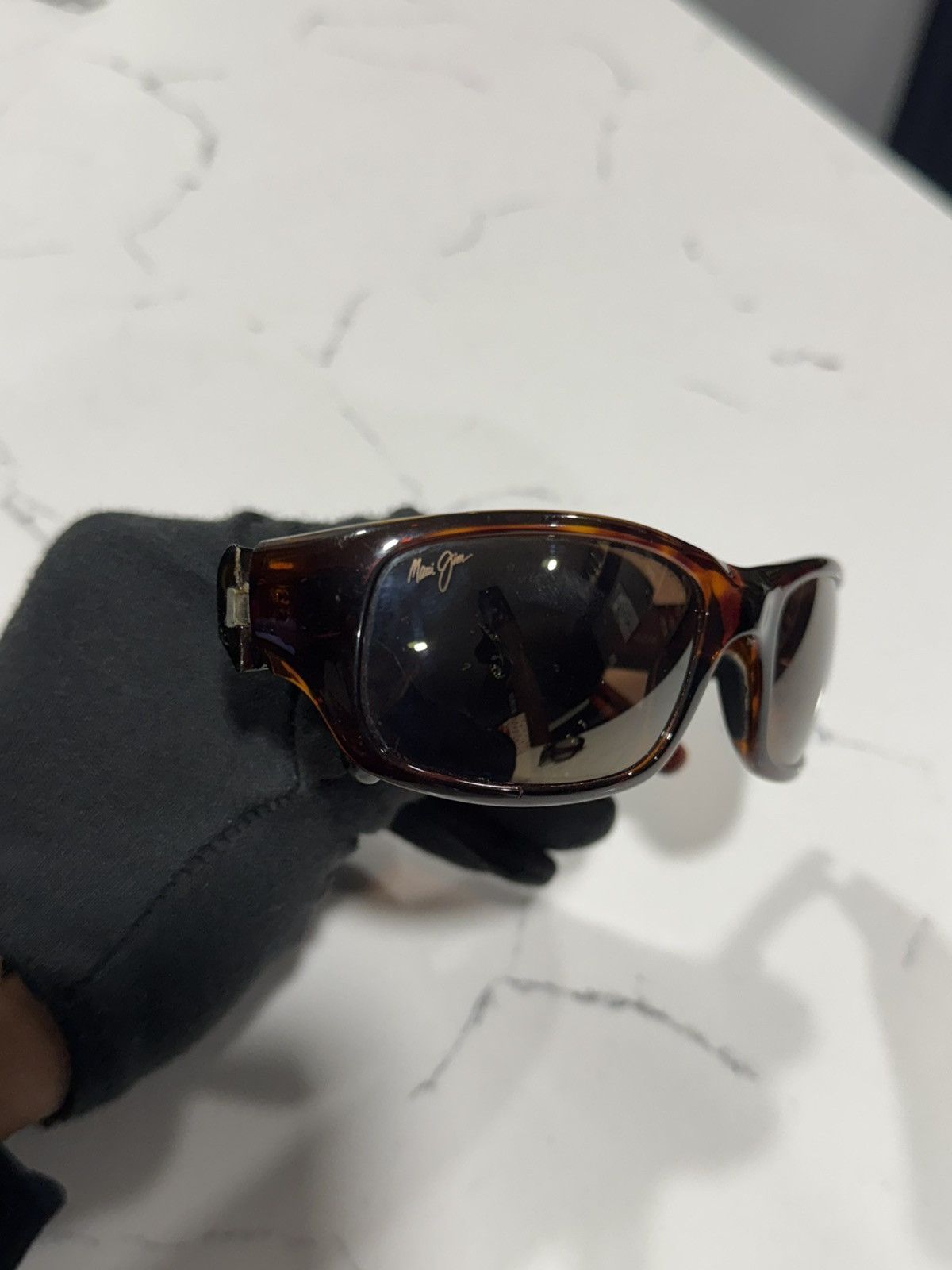 Maui Jim Vintage Maui Jim Stingray MJ-103-10 Y2K Wrap Sunglasses Size ONE SIZE - 14 Thumbnail