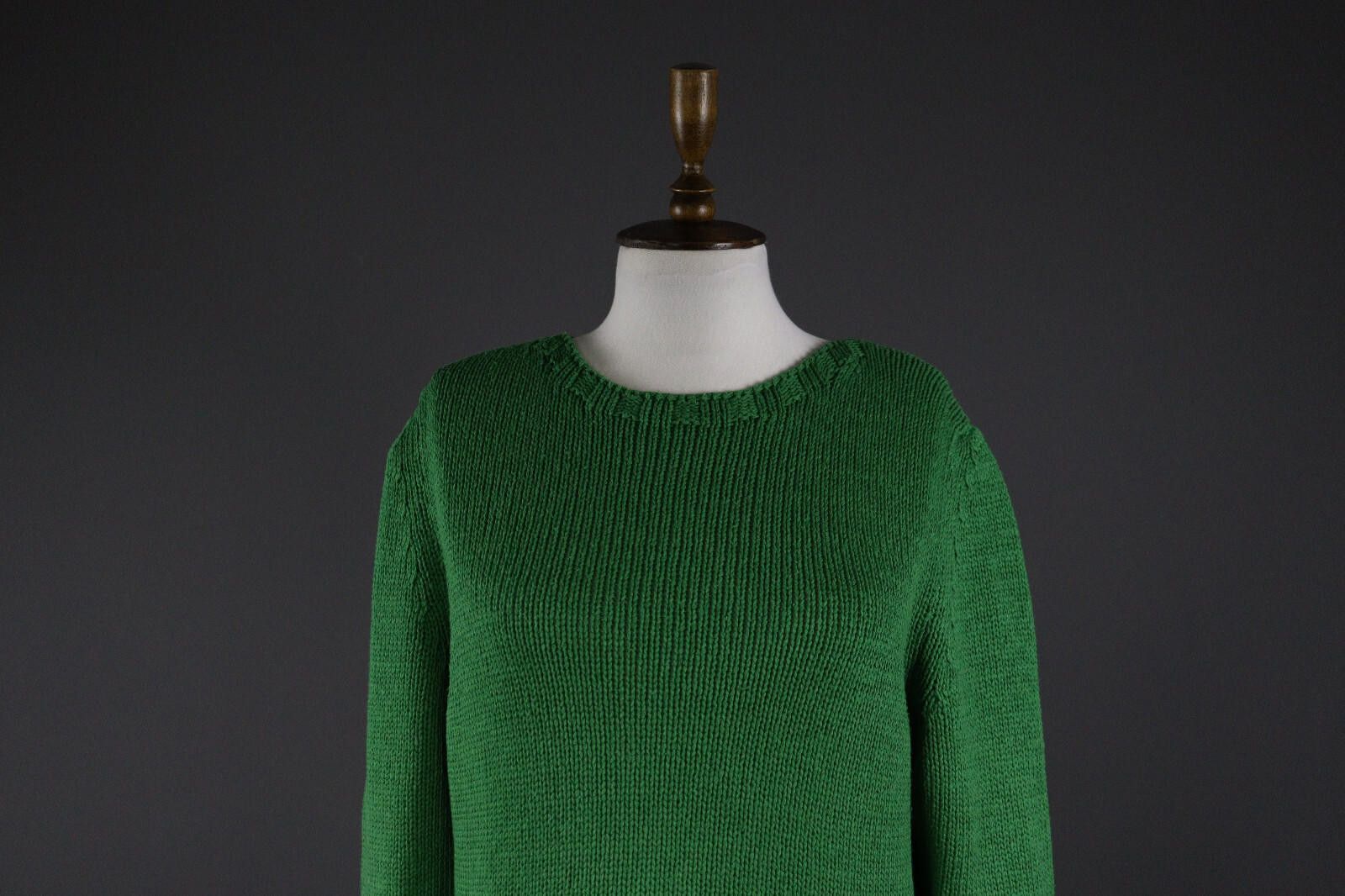 Designer Elisa Cavaletti Loose Green Casual Knit Sweater Size L Size L / US 10 / IT 46 - 2 Thumbnail