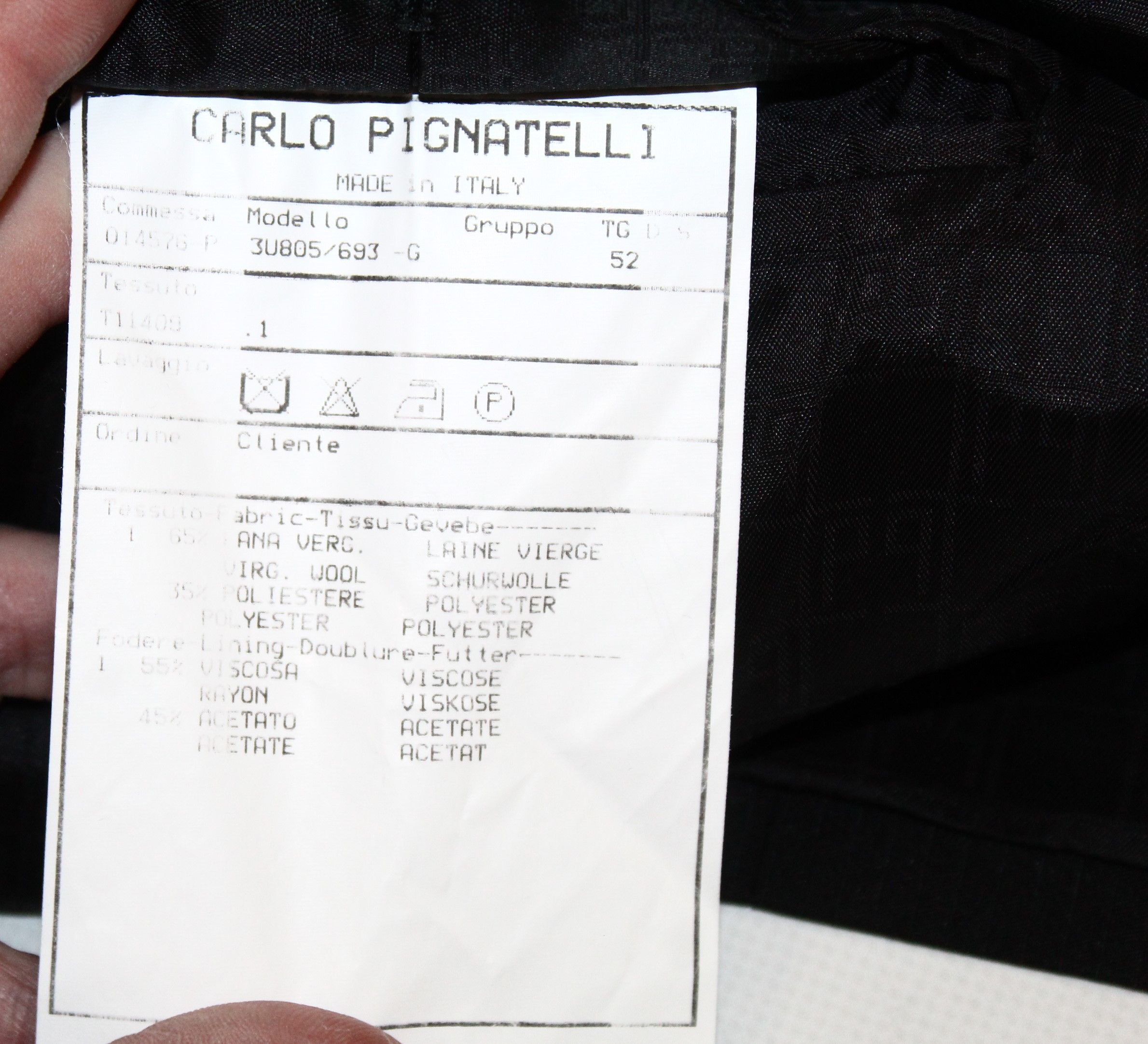 Carlo Pignatelli VTG Carlo Pignatelli CLASSICO Solid Black Virgin Wool Blazer Size 52L - 9 Thumbnail