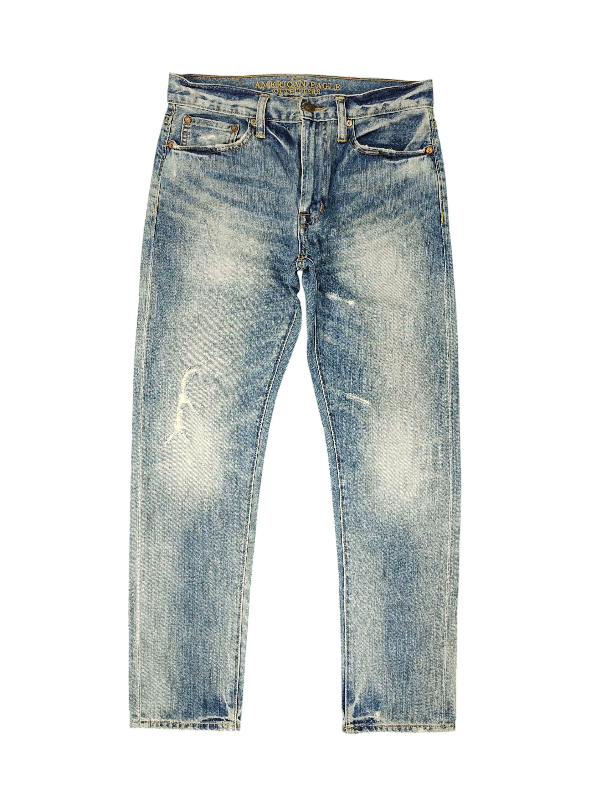 American Eagle Outfitters Vintage American Eagle Clawmark Distress Faded Denim Jeans Size US 30 / EU 46 - 1 Thumbnail