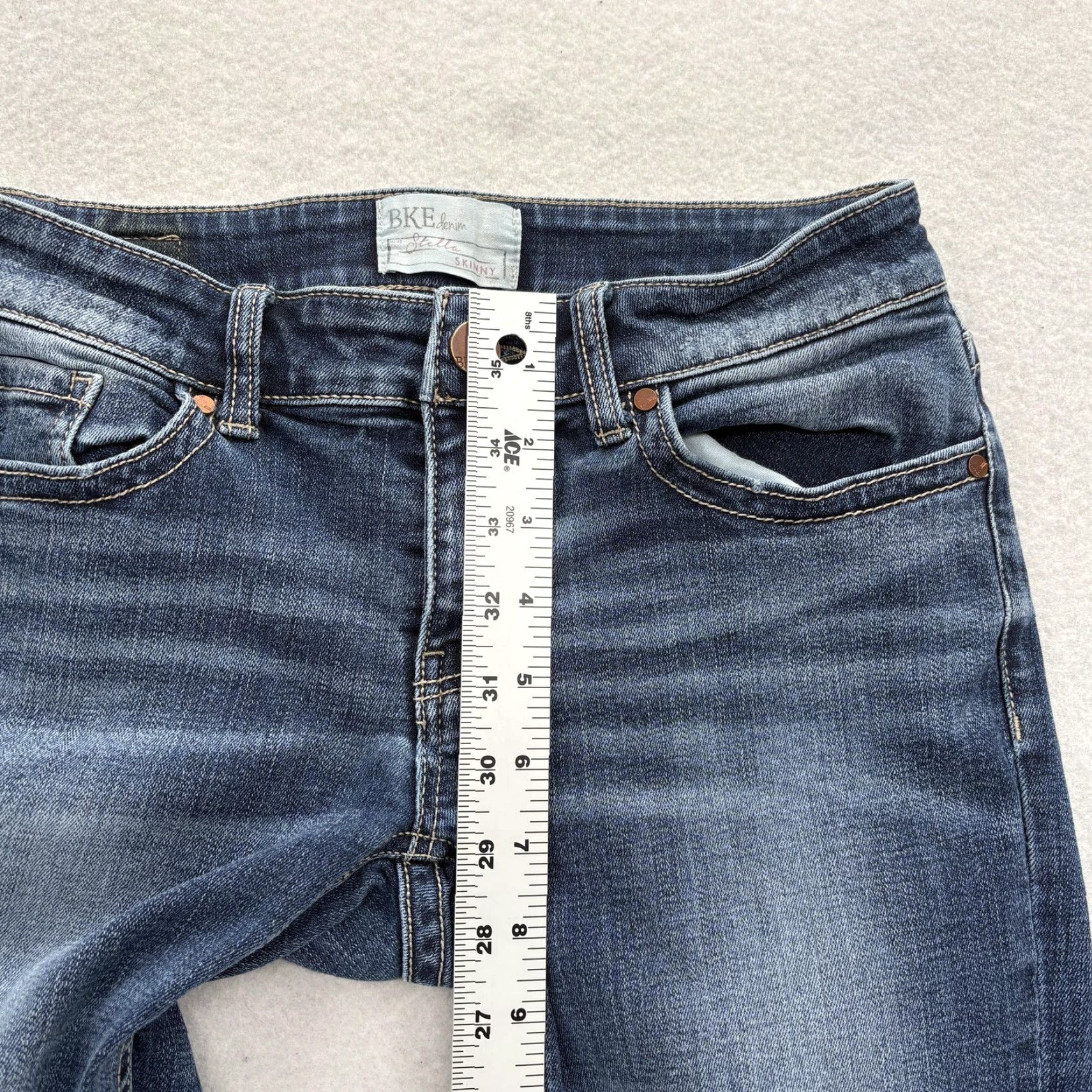 Vintage VINTAGE Buckle BKE Denim Stella Skinny Jeans Womens 26x31.5 Blue Distressed Stretch Y2K Size 26" / US 2 / IT 38 - 7 Thumbnail
