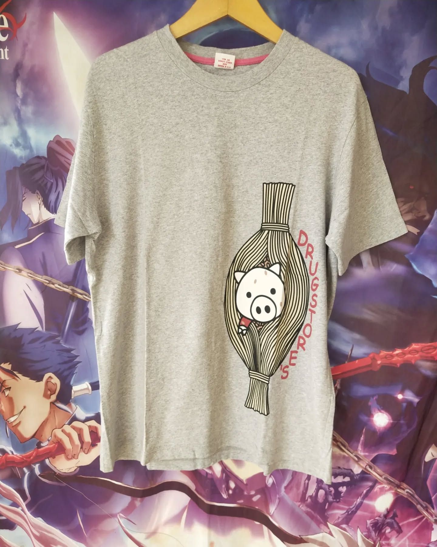Hysteric Glamour Drug Store's Graphic Tee Pig Noodle Print Heather Grey Size US M / EU 48-50 / 2 - 1 Thumbnail