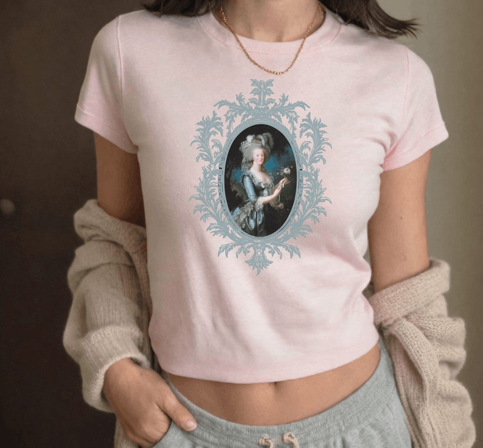 Other Marie Antoinette Baby Tee – Coquette Y2K Graphic Shirt Size M / US 6-8 / IT 42-44 - 1 Thumbnail