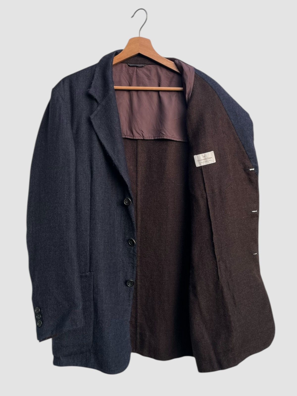 Ermenegildo Zegna Ermenegildo Zegna Soft Navy Tailored Jacket Size US L / EU 52-54 / 3 - 3 Thumbnail