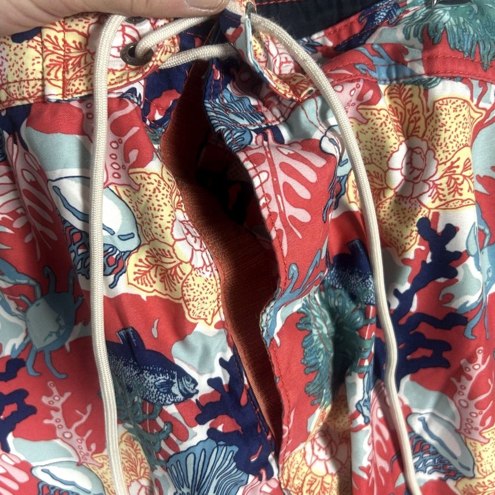 Nautica Nautica Swim Trunks Board Shorts Ocean Hawaiian Red XL Lined Pockets Men Size US 36 / EU 52 - 4 Thumbnail