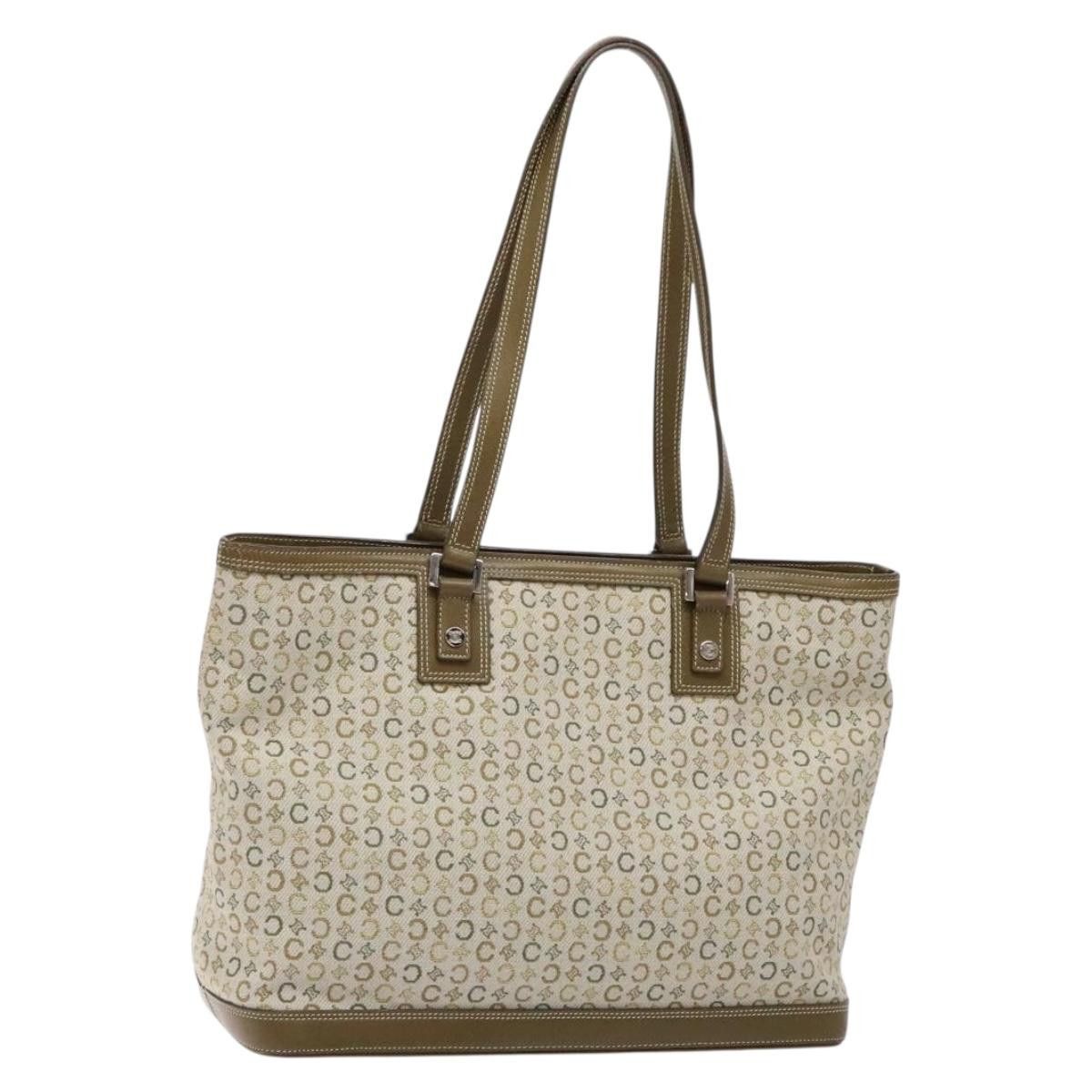 Celine CELINE C Macadam Canvas Tote Bag Khaki Silver Size ONE SIZE - 1 Thumbnail