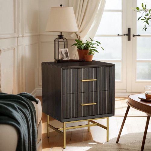 Designer × Homemade MDF Wood Brown Nightstand Small Cabinet Side Tables Bedroom Size US L / EU 52-54 / 3 - 4 Thumbnail