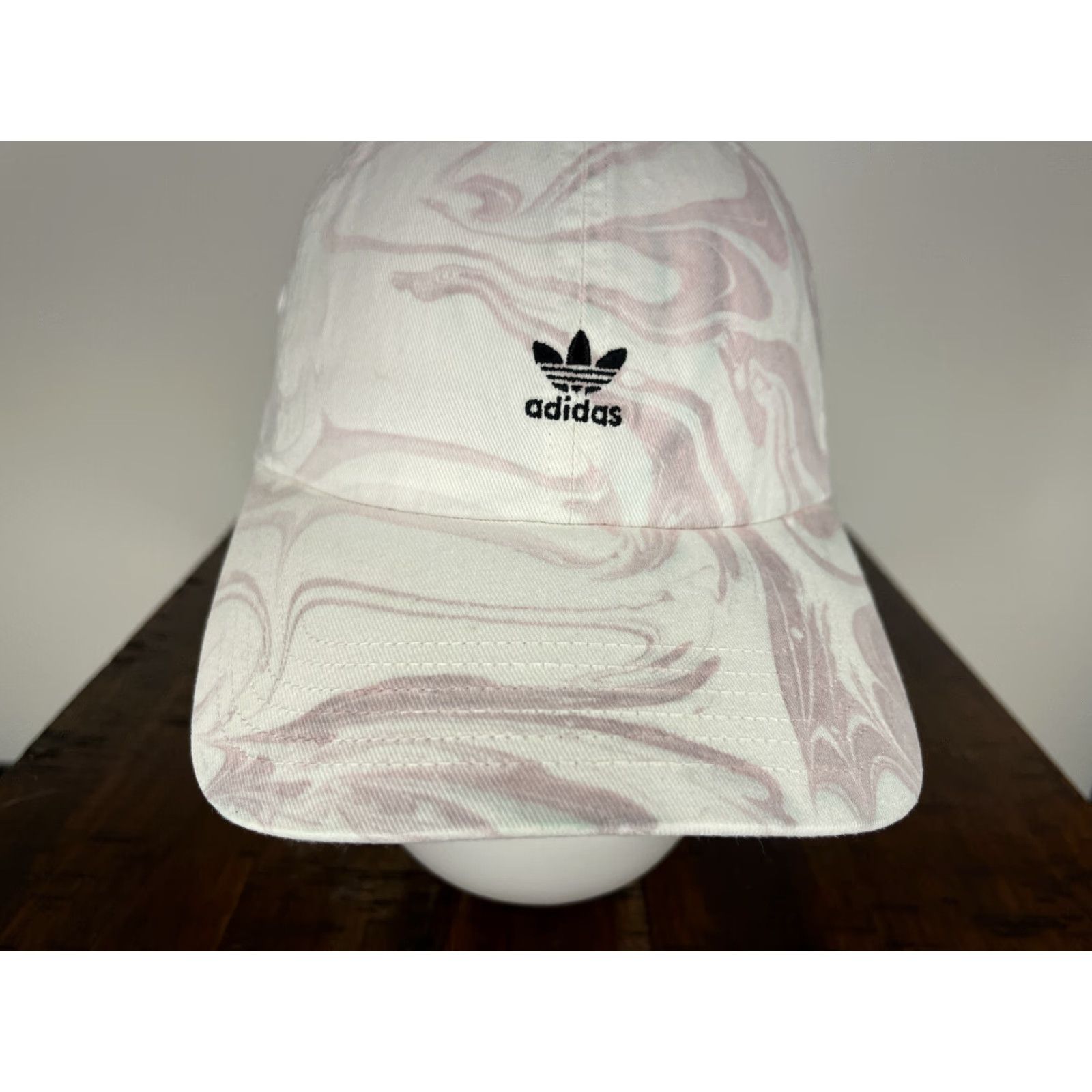 Adidas Adidas Hat Cap Adjustable One Size White Pink Pastel Marble Wash Cotton Baseball Cap Unisex Adults Mens Womens Boys Girls Size ONE SIZE - 3 Thumbnail