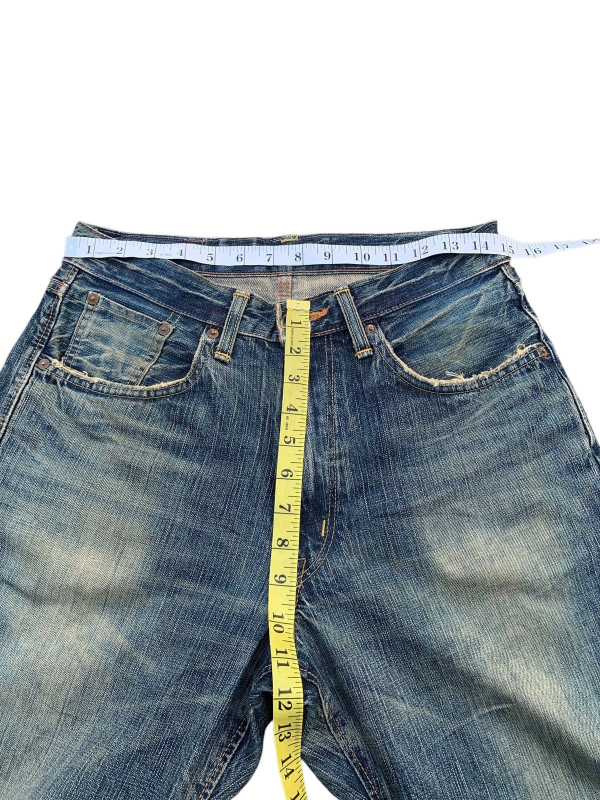 Edwin VINTAGE EDWIN 505z SELVEDGE FADED&RUSTY DISTRESSED DENIM Size US 30 / EU 46 - 17 Thumbnail