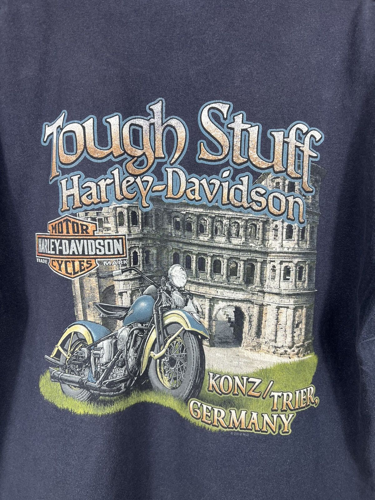 Harley Davidson Vintage 2012 Harley-Davidson motocycle Konz y2k Germany tee Size US XL / EU 56 / 4 - 10 Thumbnail