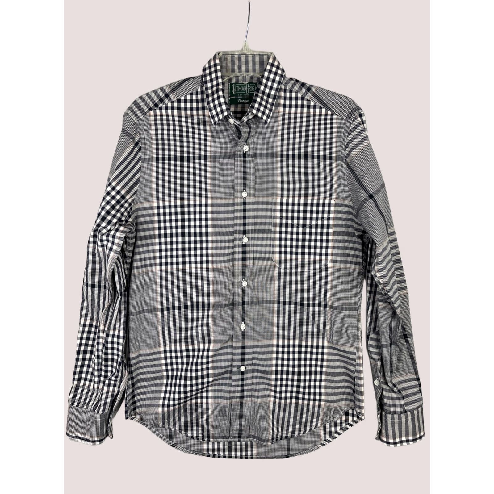 Vintage Gitman Bros Vintage Shirt Mens Small Gray Long Sleeve Check Pattern Made In USA Size US S / EU 44-46 / 1 - 1 Thumbnail