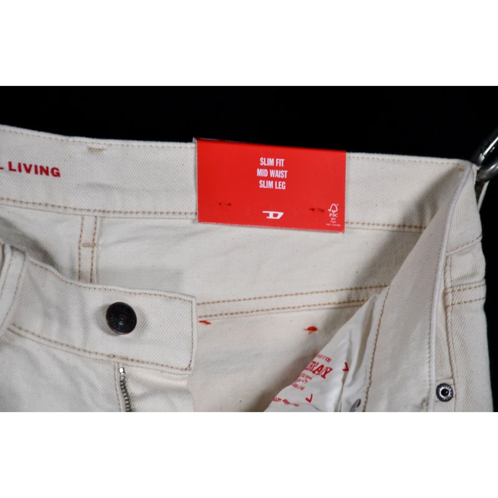 Diesel DIESEL Jeans Main Selling Point D-STRUKT 2019 Slim Fit W33/L30 Men's Jeans Size 33 Cream Cotton 99% Elastane 1% Vintage: No Mens Size US 33 - 7 Thumbnail