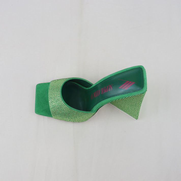 The Attico o1rshd1 Devon Mules In Emerald Size US 7 / IT 37 - 9 Thumbnail