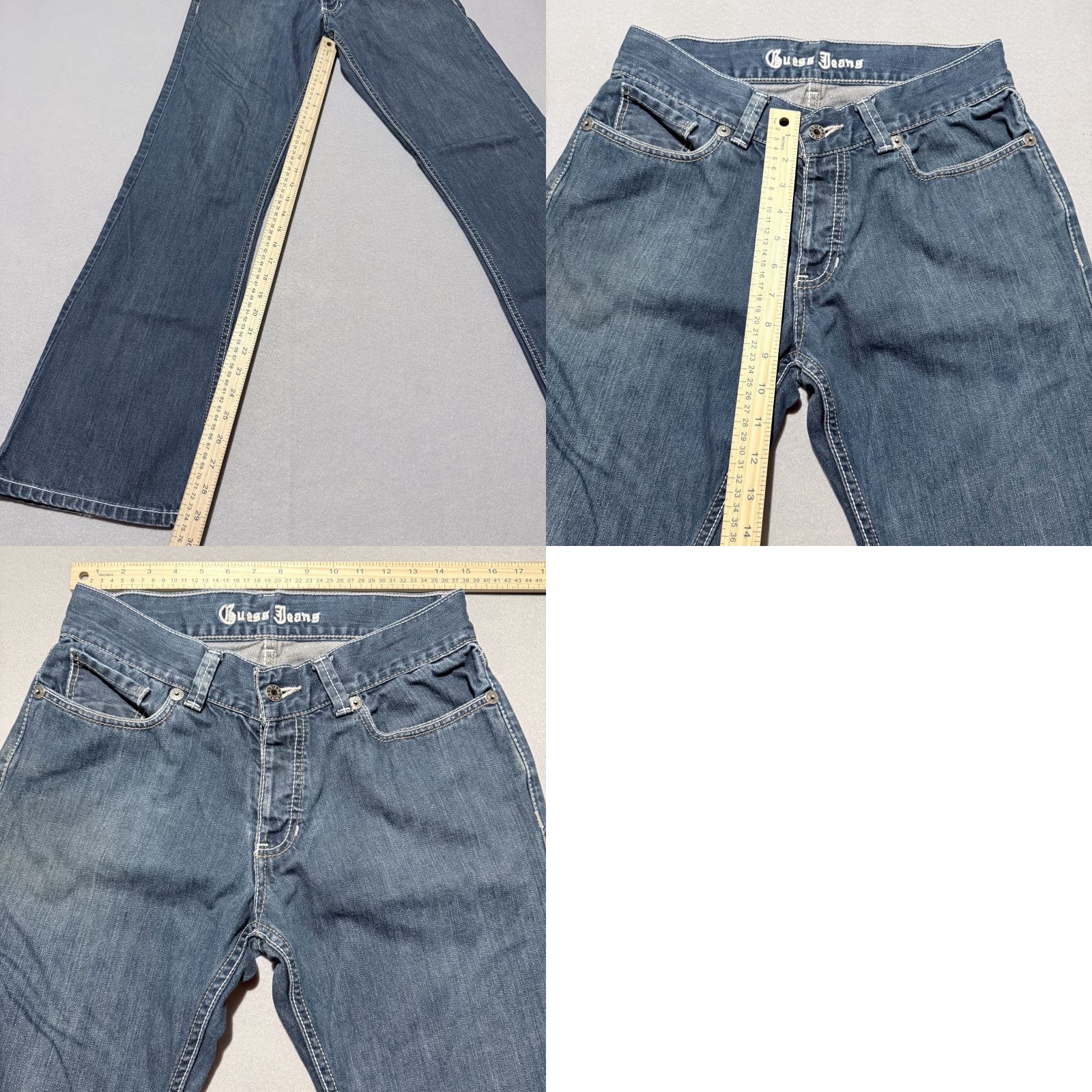 Guess Guess Jeans Jeans Blue Women Mid Rise 32 Dark Wash 5-Pocket Denim Zip Fly Vintage Size 24" / US 00 / IT 34 - 9 Thumbnail
