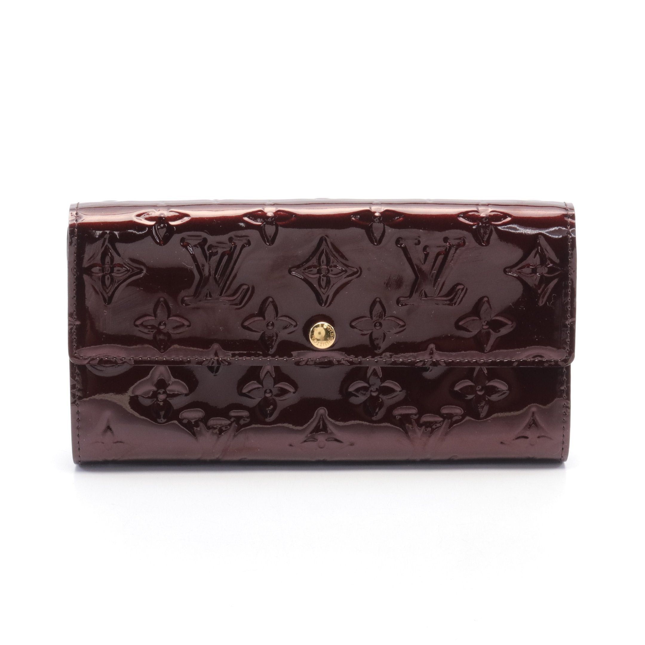 Louis Vuitton Louis Vuitton Portefeuil Sara Monogram Vernis Amarante Bi-Fold Long Wallet Leather Dark Purple Size ONE SIZE - 1 Thumbnail