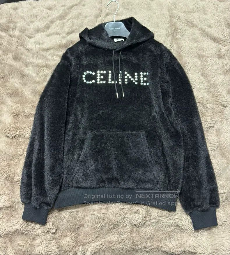 Celine CELINE Furry Stud Logo Sweatshirt Size US S / EU 44-46 / 1 - 1 Thumbnail