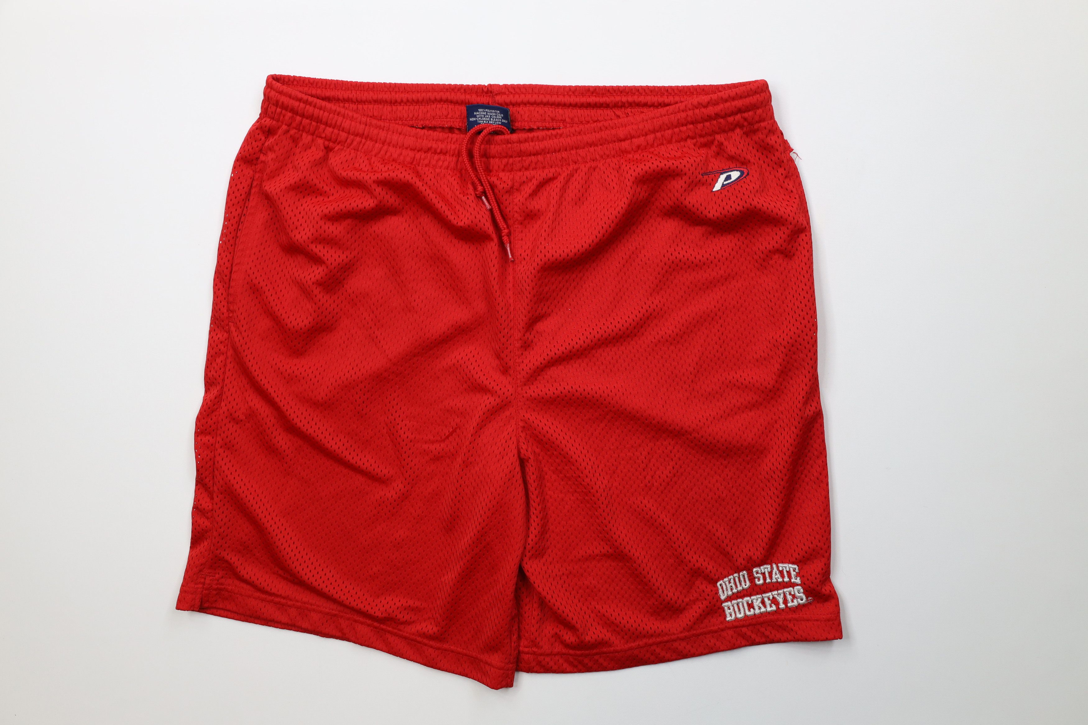 Vintage Vintage 90s Ohio State University Above Knee Mesh Shorts Size US 34 / EU 50 - 1 Thumbnail
