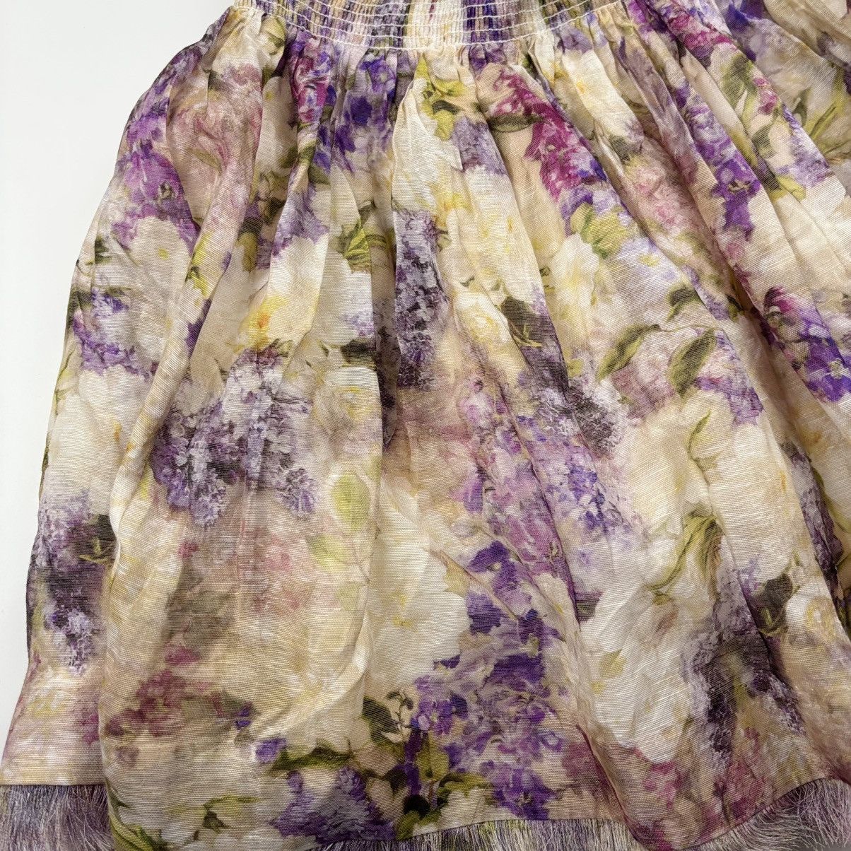 Zimmermann ZIMMERMANN Floral Print Linen And Silk Blend Skirt Size 28" / US 6 / IT 42 - 5 Thumbnail