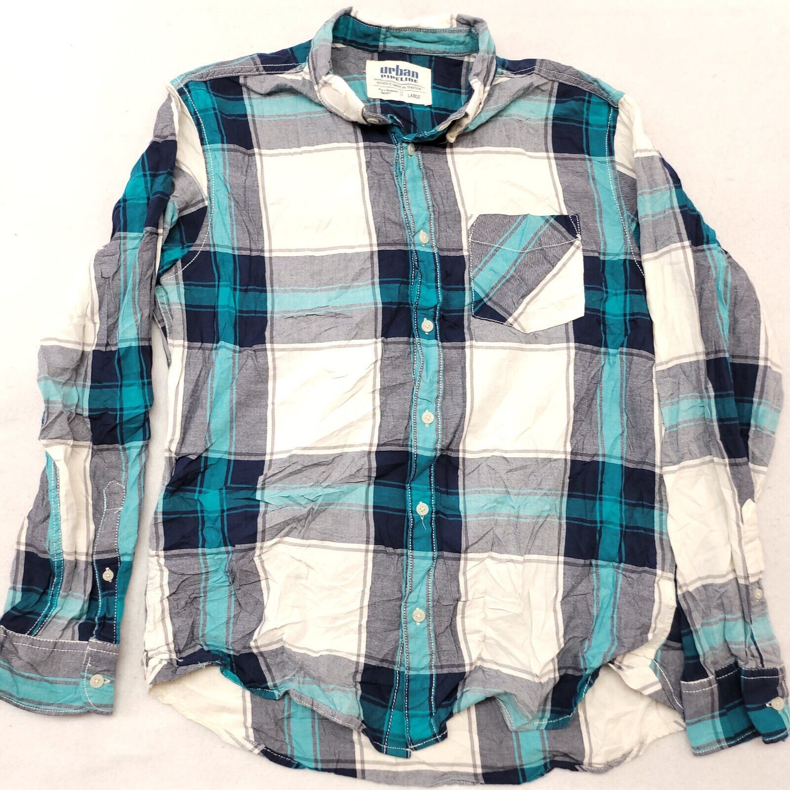 Urban Pipeline Urban Pipeline Tartan Flannel Shirt Mens Size L Black White Size US L / EU 52-54 / 3 - 2 Thumbnail