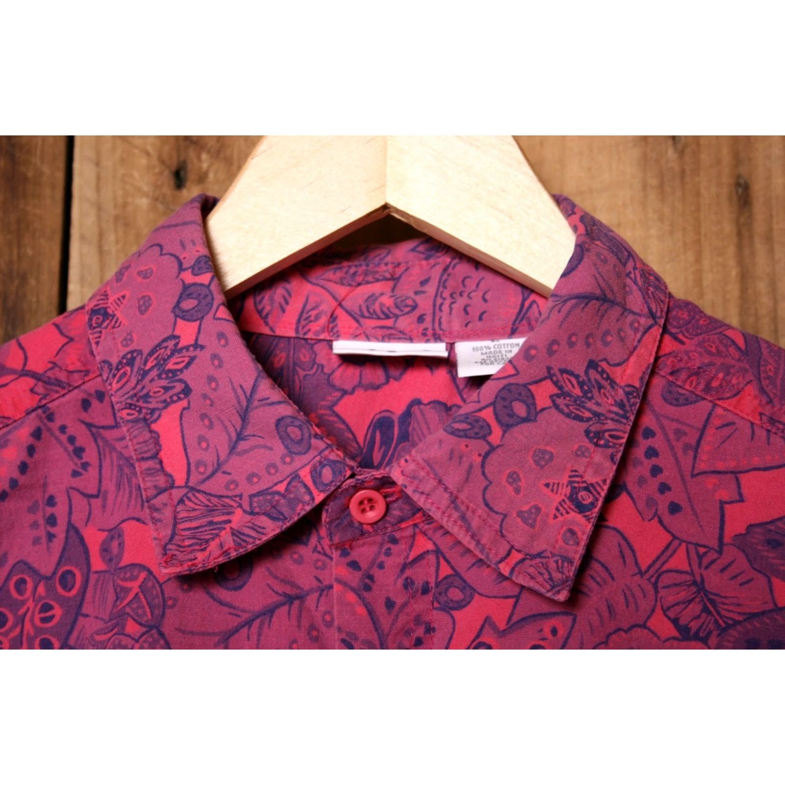 Pinko VINTAGE NUOVO Pink & Purple Floral Print S/S Button Front Shirt L Mens Shirt SS Purple Pink Floral 90s NUOVO Vintage Size US L / EU 52-54 / 3 - 2 Thumbnail