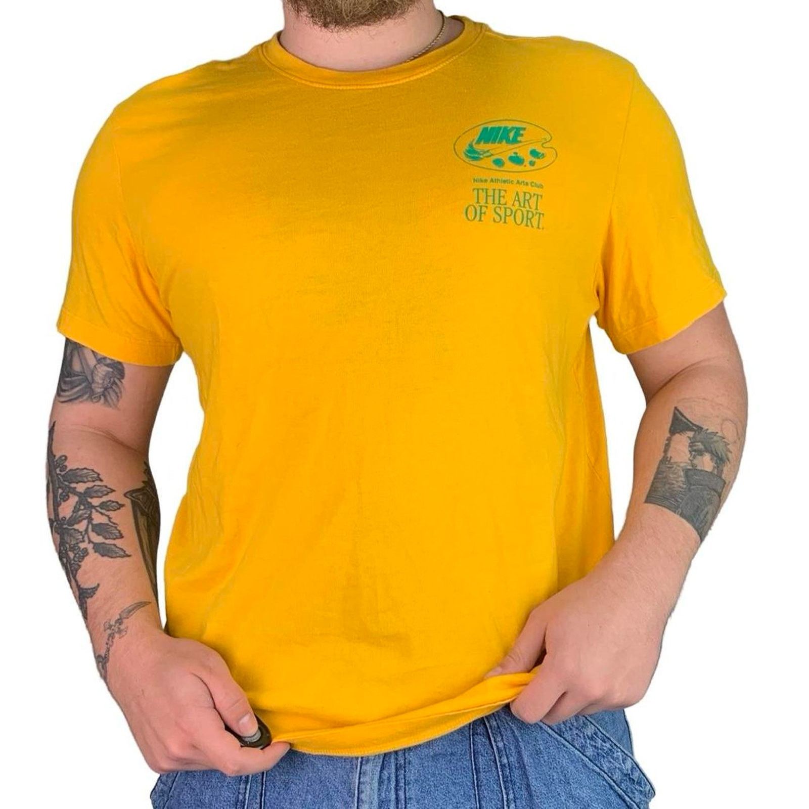 Nike × Vintage Nike The Art of Sport Yellow T-shirt Size US L / EU 52-54 / 3 - 2 Thumbnail