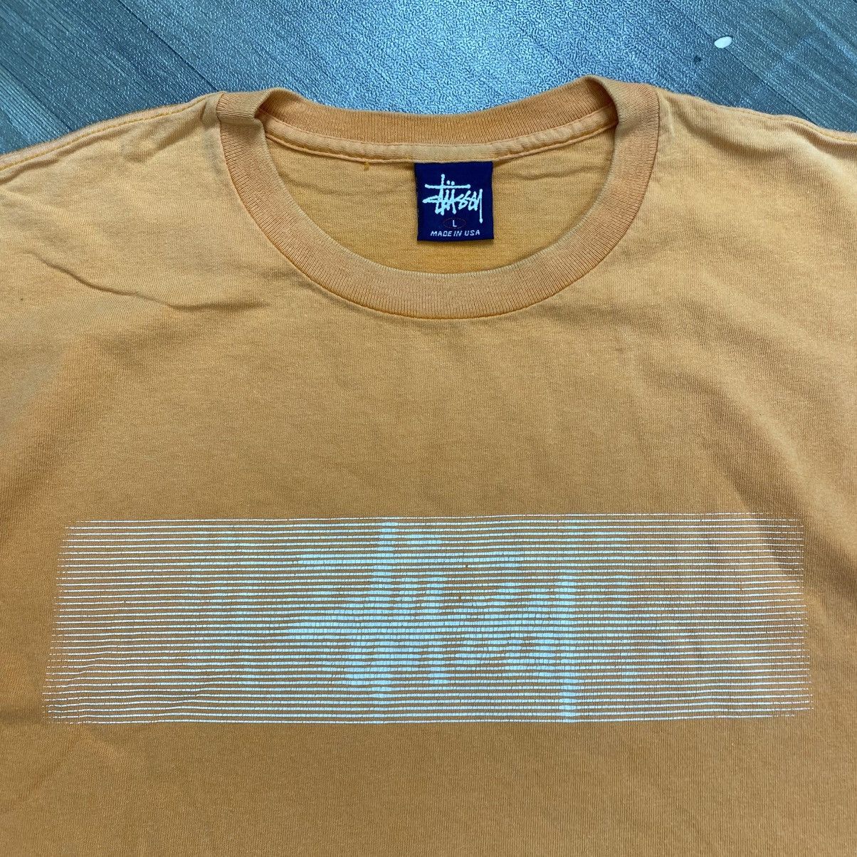 Stussy 1999s Stussy Blurred Logo Stripped Streetwear Tshirt Size US L / EU 52-54 / 3 - 4 Thumbnail