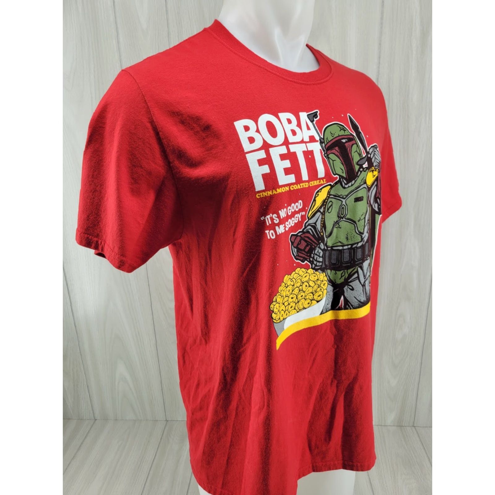 Vintage Funko Star Wars Boba Fett Cereal T Shirt Mens Large T-Shirt Red Star Wars 90s Theme Mens Size US L / EU 52-54 / 3 - 5 Thumbnail