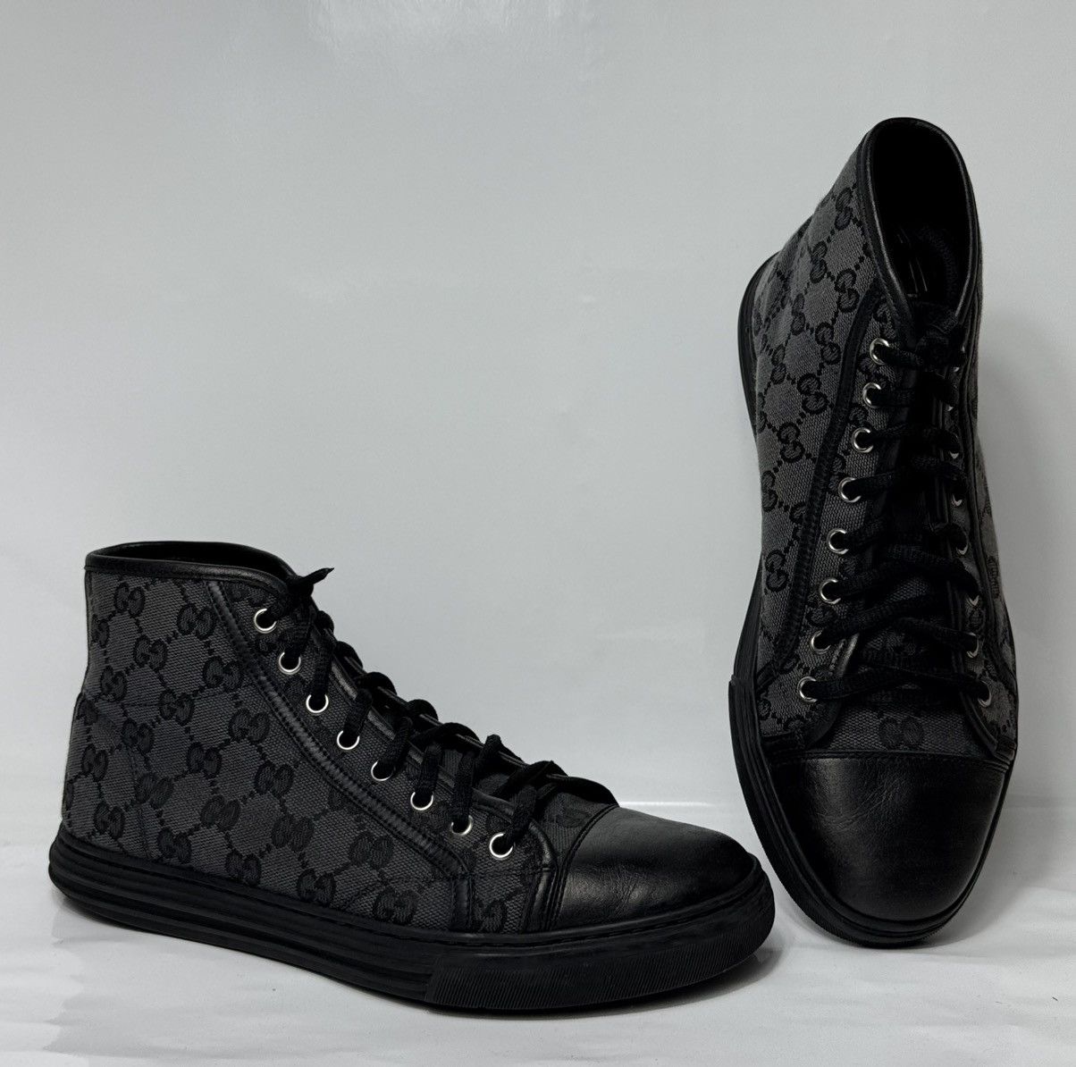 Gucci Gucci GG Monogram Black High Top Canvas Sneakers Size US 6.5 / EU 39-40 - 1 Thumbnail