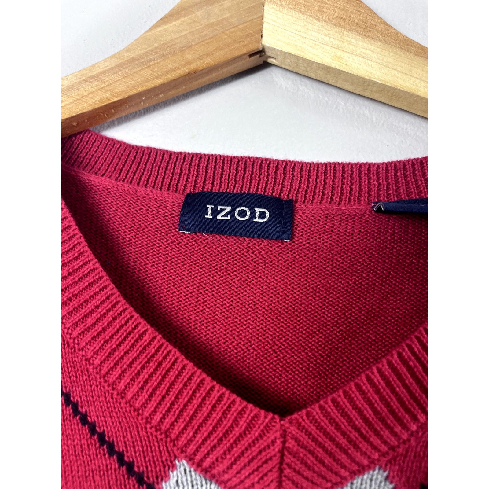 Izod Men's Vintage Red Izod Argyle Sweater Vest L Size US L / EU 52-54 / 3 - 2 Thumbnail