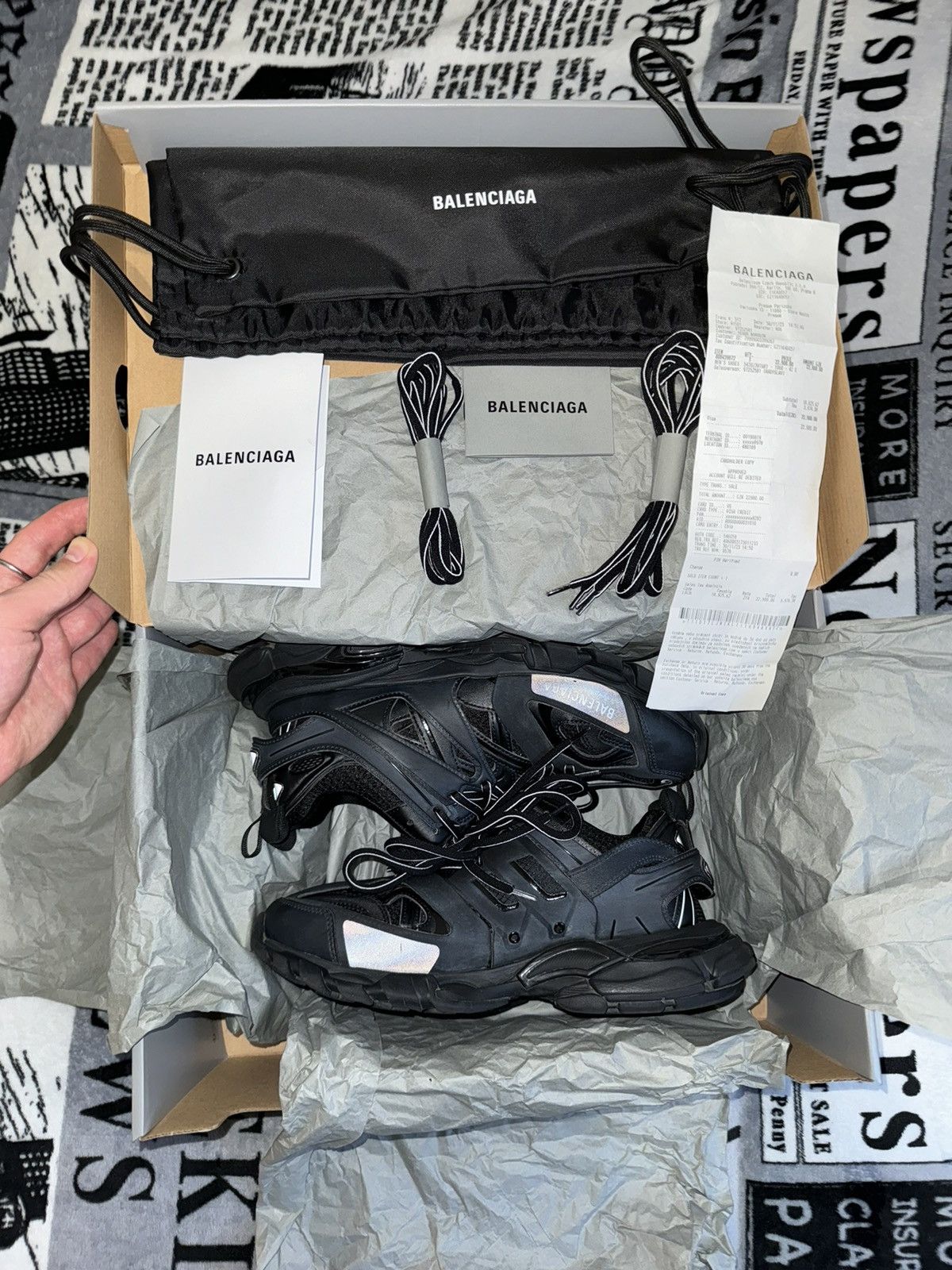 image of Balenciaga Track 1 Shoes in Black, Men's (Size 9)