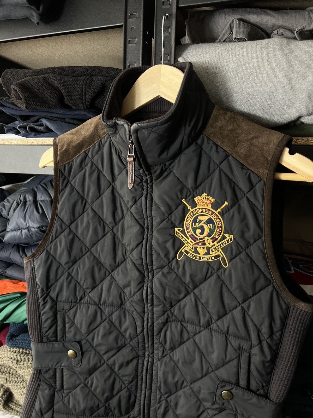 Polo Ralph Lauren Ralph Lauren Sport Quilted Vest Women Black Suede Trim Logo Size M / US 6-8 / IT 42-44 - 2 Thumbnail