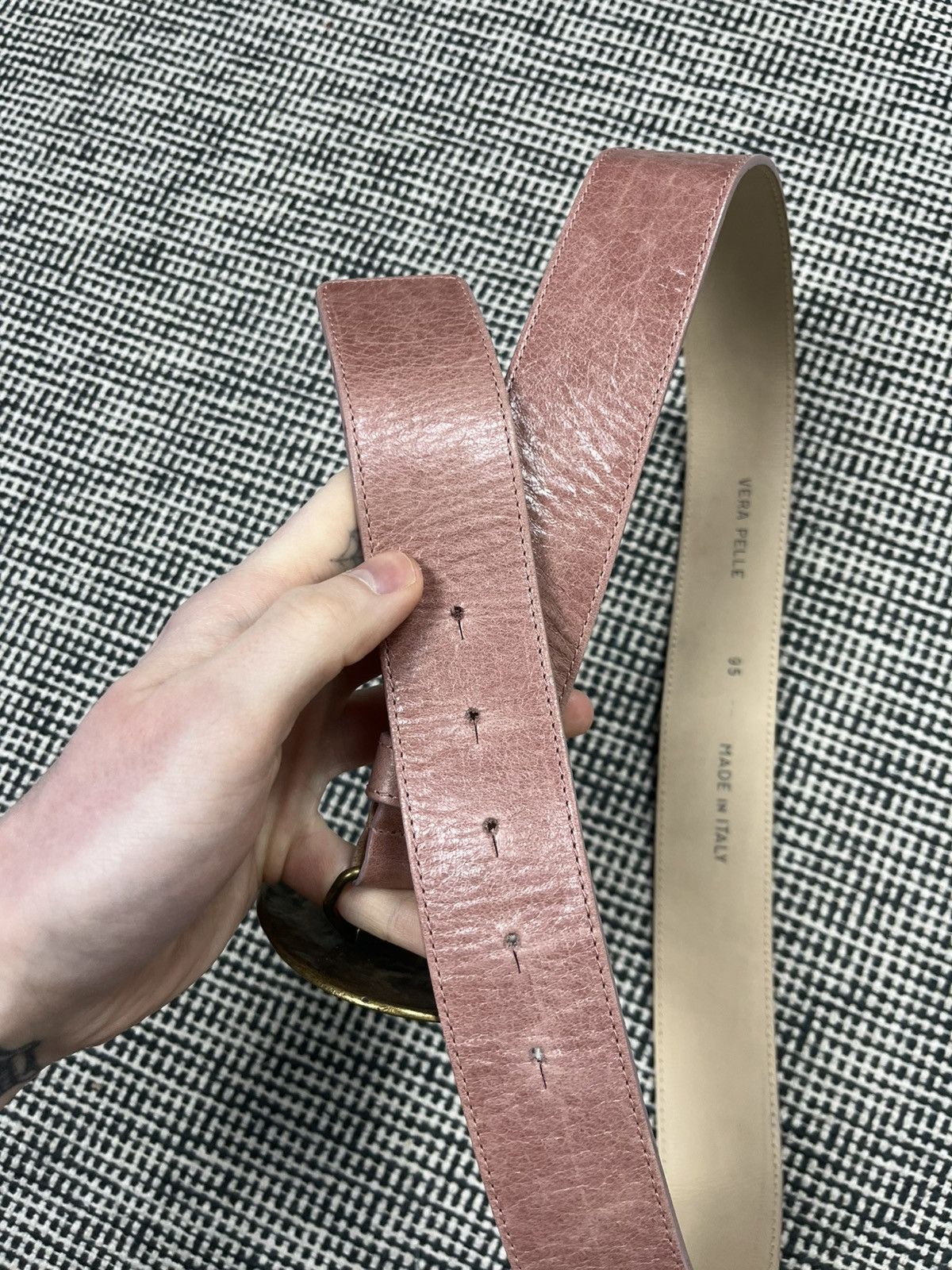 Vintage Vintage y2k pink crystals oversized buckle belt Size ONE SIZE - 4 Thumbnail