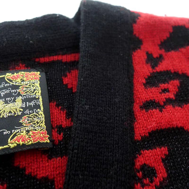 Roen roen Red Leopard Print Wool Cardigan K11 Size US M / EU 48-50 / 2 - 3 Thumbnail