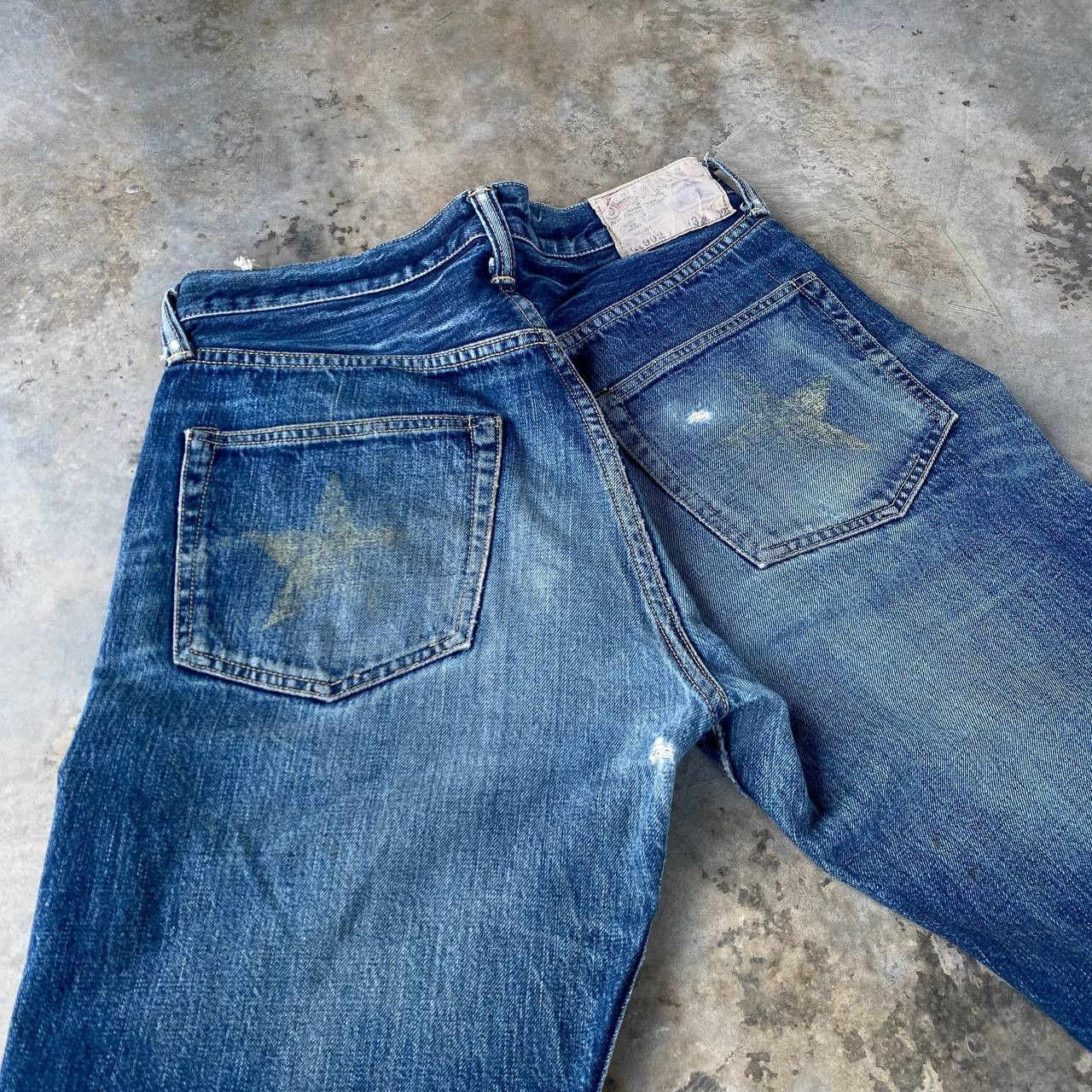 Sugar Cane Vintage Sugar Cane Lot 902 Selvedge Grunge Frayed StarPrint Size US 31 - 19 Thumbnail