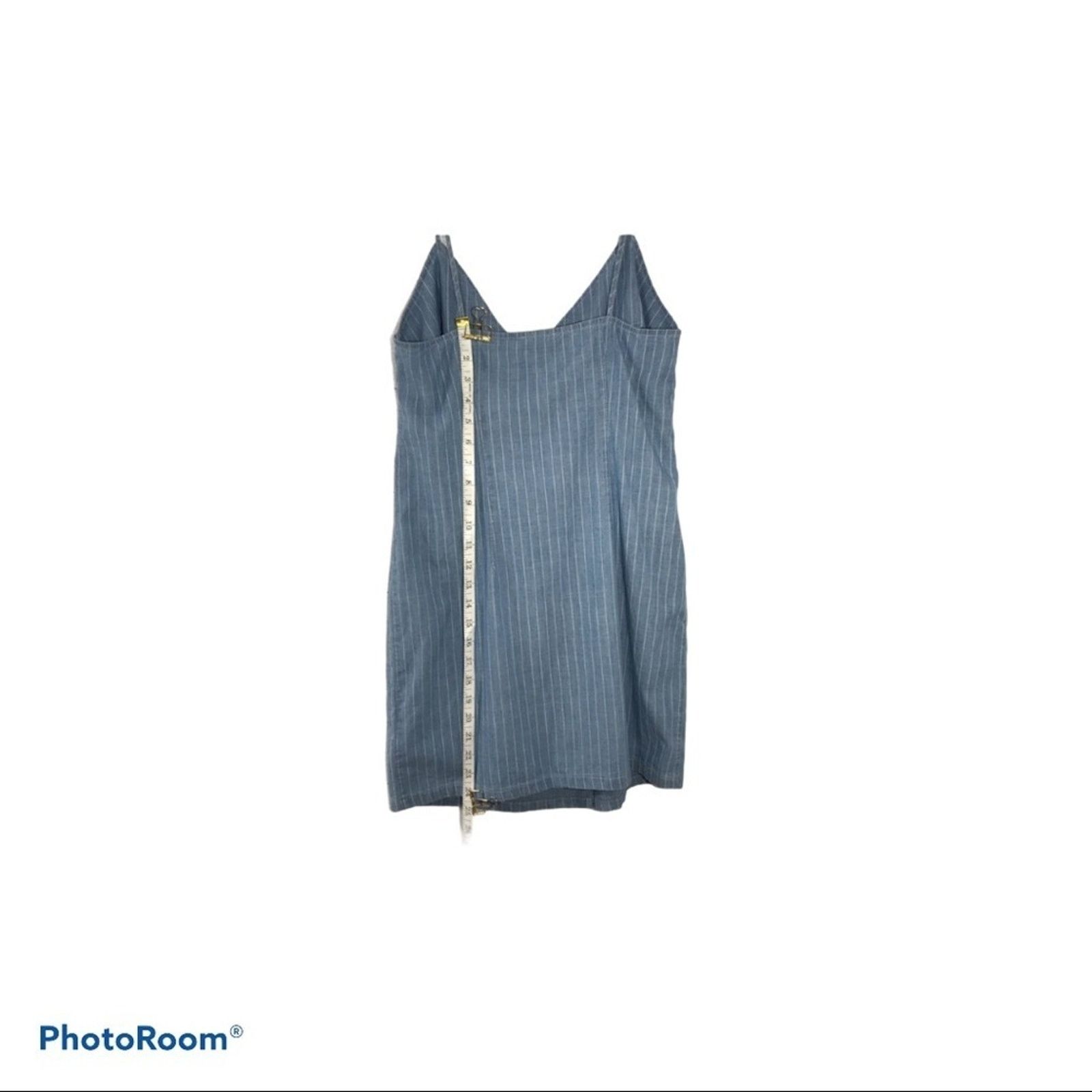 Topshop TOPSHOP Blue Striped High Low Wrap Dress 10 Size L / US 10 / IT 46 - 7 Thumbnail