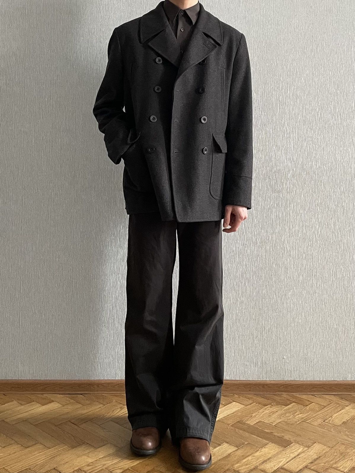 Vintage A Woolen Cold Gray 1/2 Coat Heavyweight Jacket Size US L / EU 52-54 / 3 - 14 Thumbnail