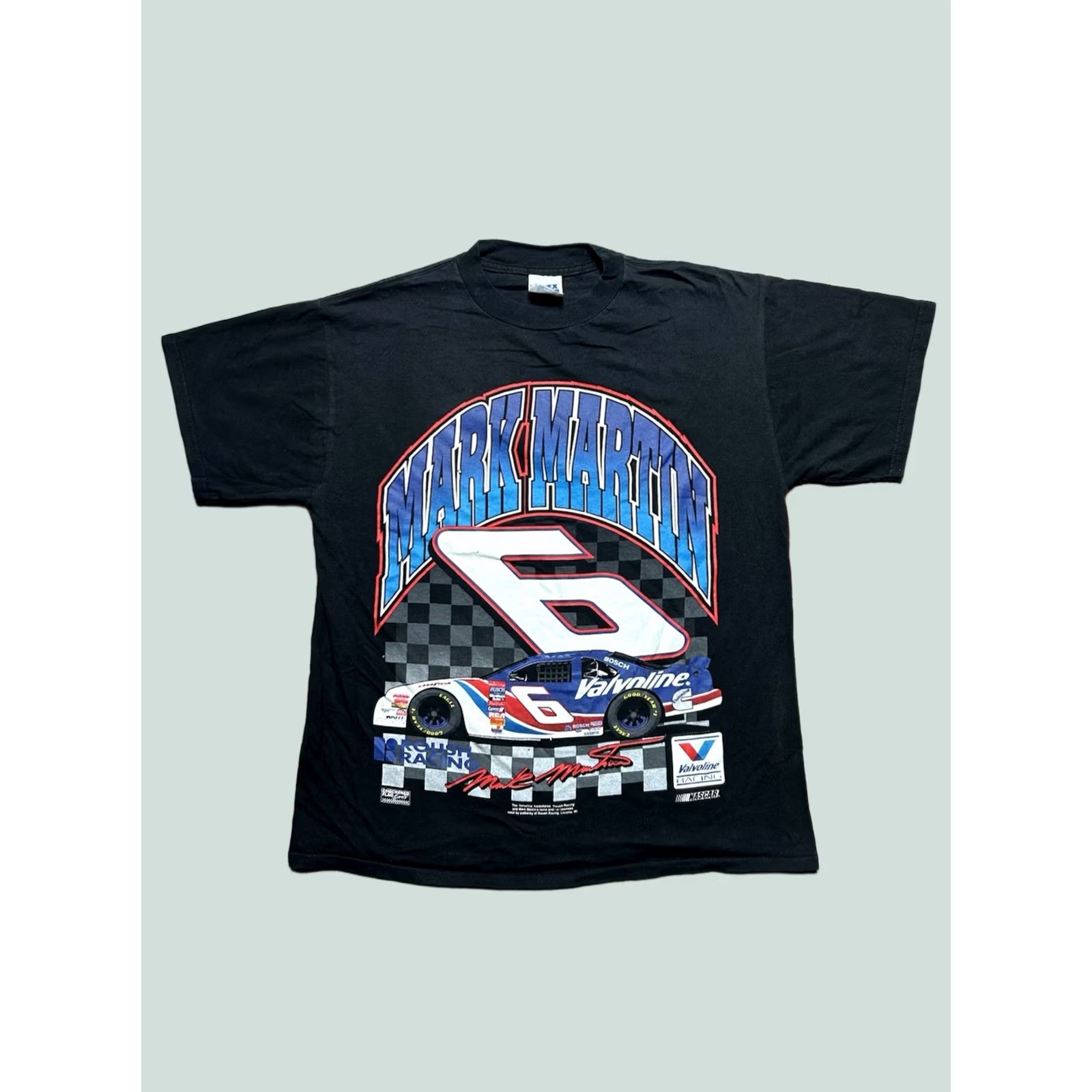 Tultex VINTAGE Mark Martin nascar racing Valvoline black cotton T-Shirt - Tultex Large Mens Size US L / EU 52-54 / 3 - 1 Thumbnail