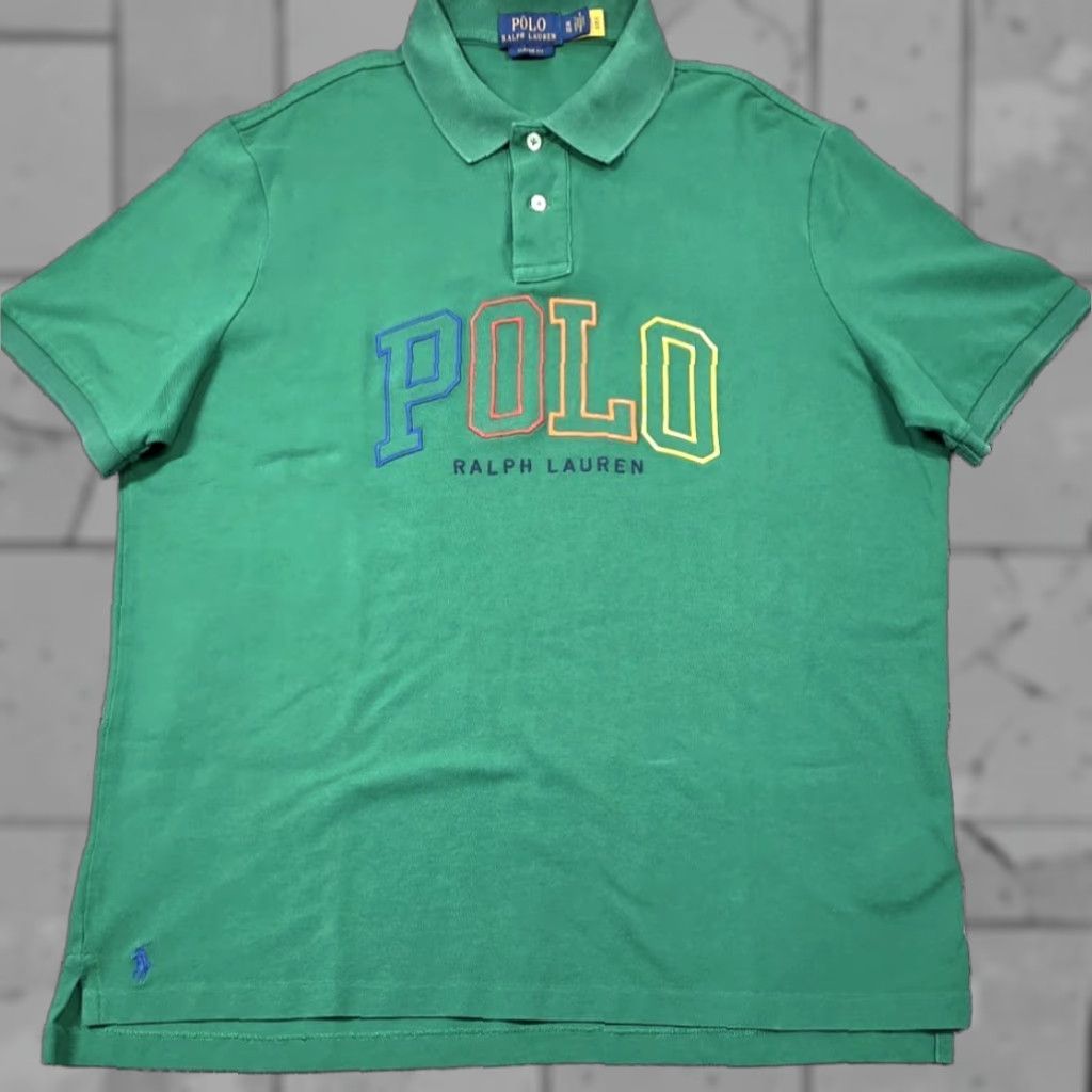 Polo Ralph Lauren Polo Ralph Lauren Rugby Mens XL Green Polo Shirt Multicolor Big Spellout Logo Shirt XL Mens Green Polo Ralph Lauren Rugby Logo Big Pony Shirt Size US XL / EU 56 / 4 - 1 Thumbnail
