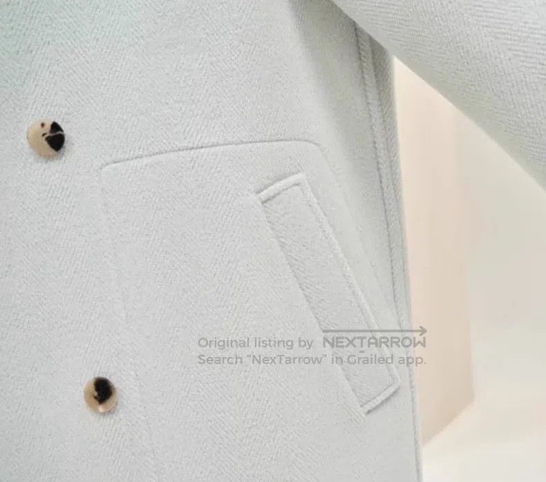Hermes Hermes Light Blue Wool Single-Breasted Coat Size 4XL / US 24-26 - 2 Thumbnail