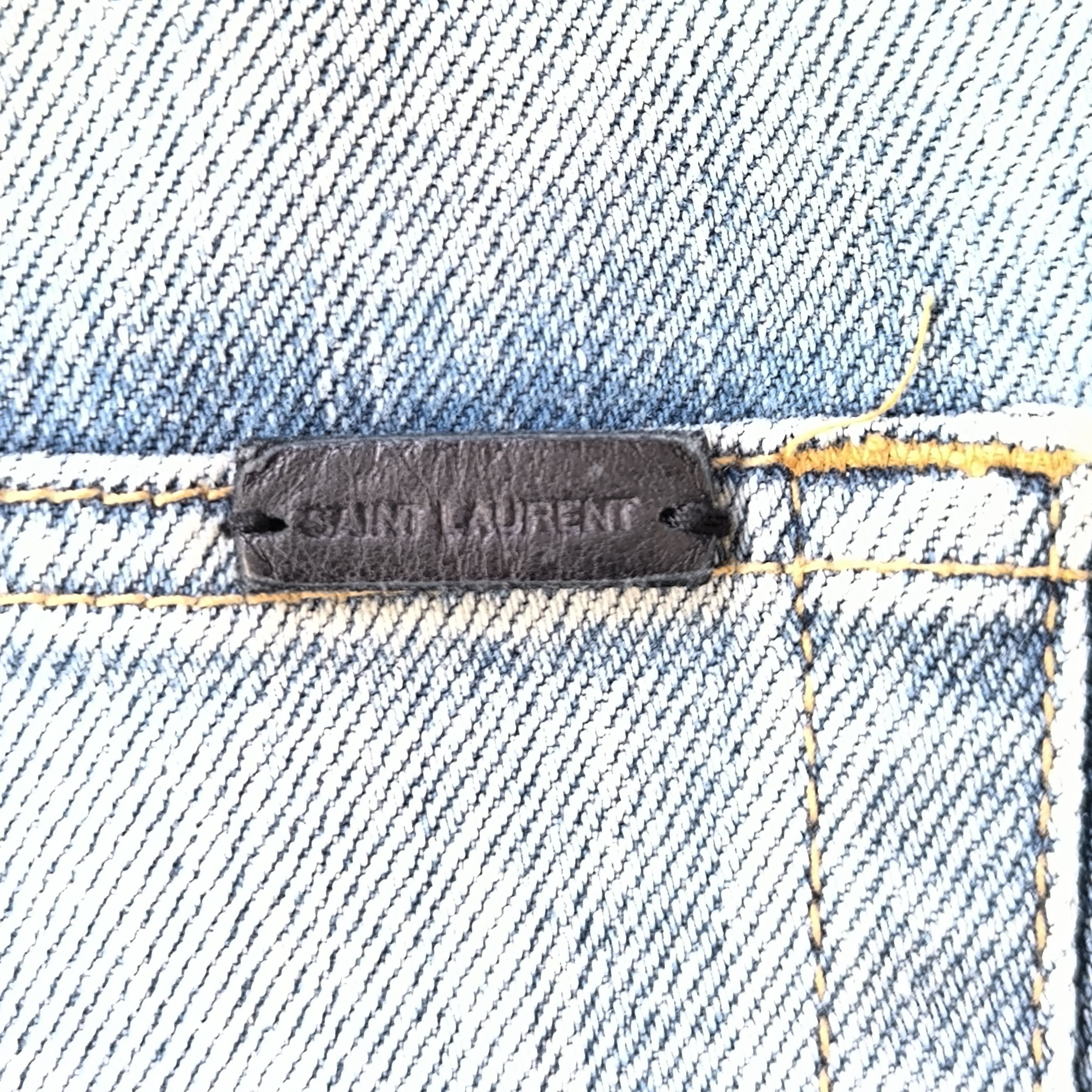 Saint Laurent Paris Saint Laurent Light Wash Distressed Jeans Made in Japan Size US 32 / EU 48 - 13 Thumbnail