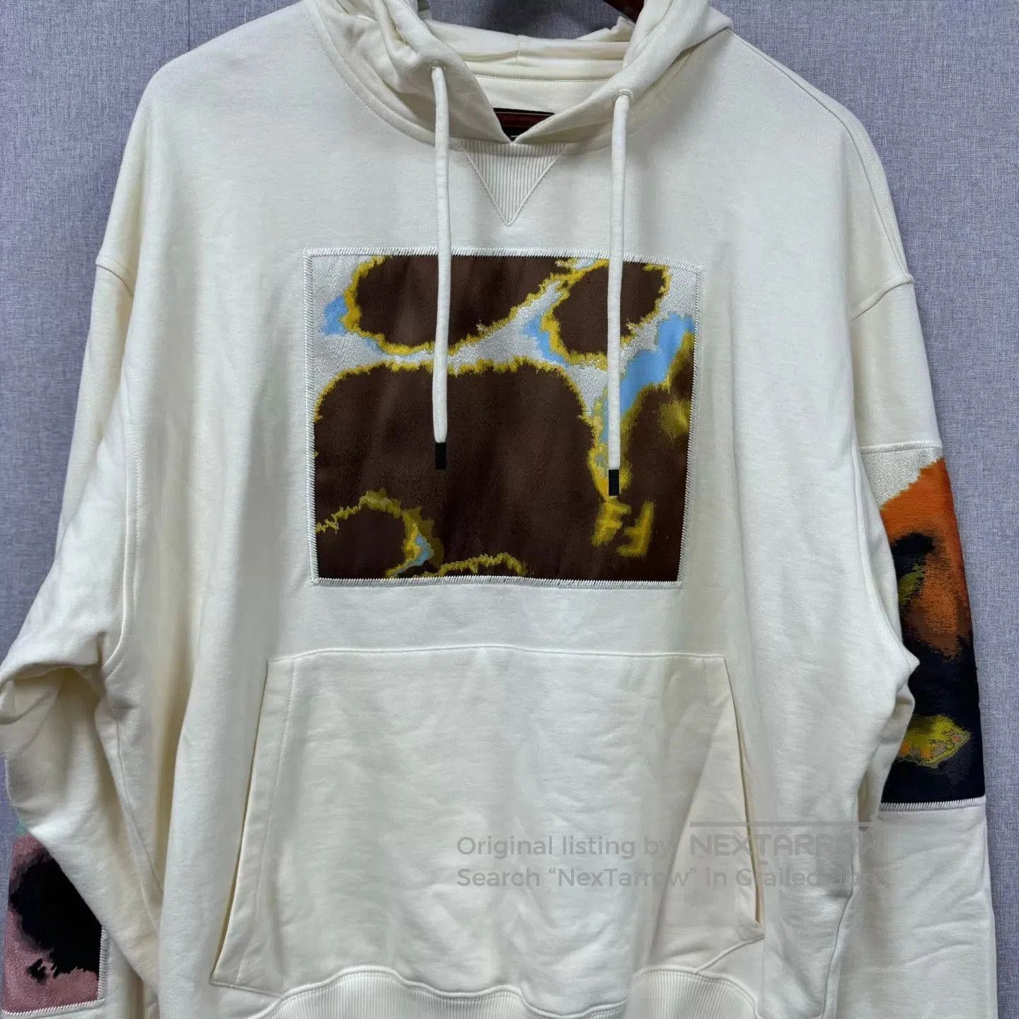 Fendi Beige Graphic Print Hoodie with Colorful Sleeves. Size US M / EU 48-50 / 2 - 3 Thumbnail
