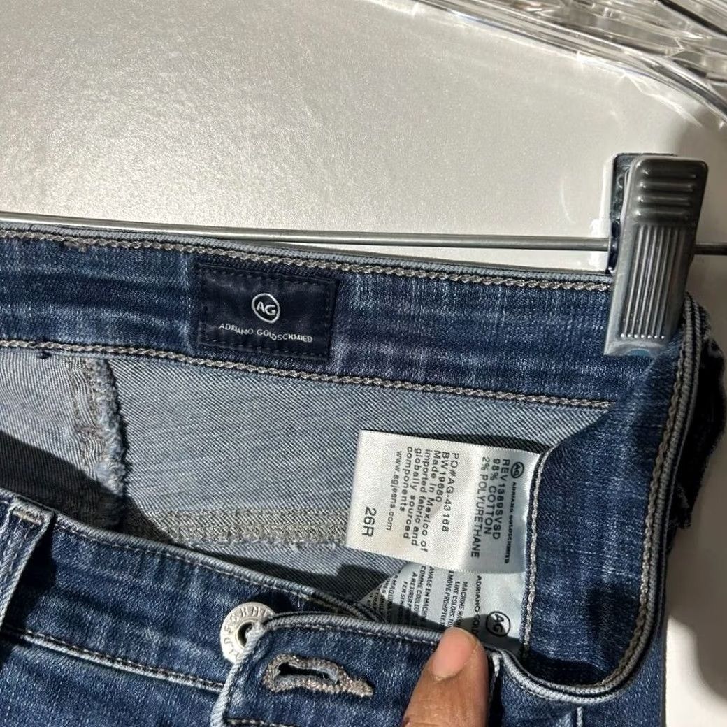 Vintage AG Adriano Goldschmied The Legging Ankle Skinny Jeans Blue Distressed 26R Womens Jeans 5-Pocket Stretch Cotton Blend Zip Button" Size 26" / US 2 / IT 38 - 4 Thumbnail