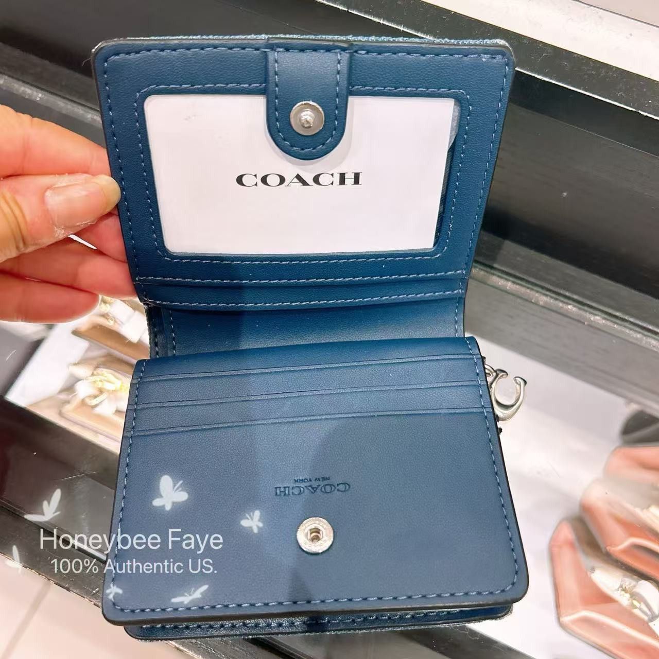 Coach Snap Wallet CAP07 denim/Silver/Indigo Size ONE SIZE - 5 Thumbnail
