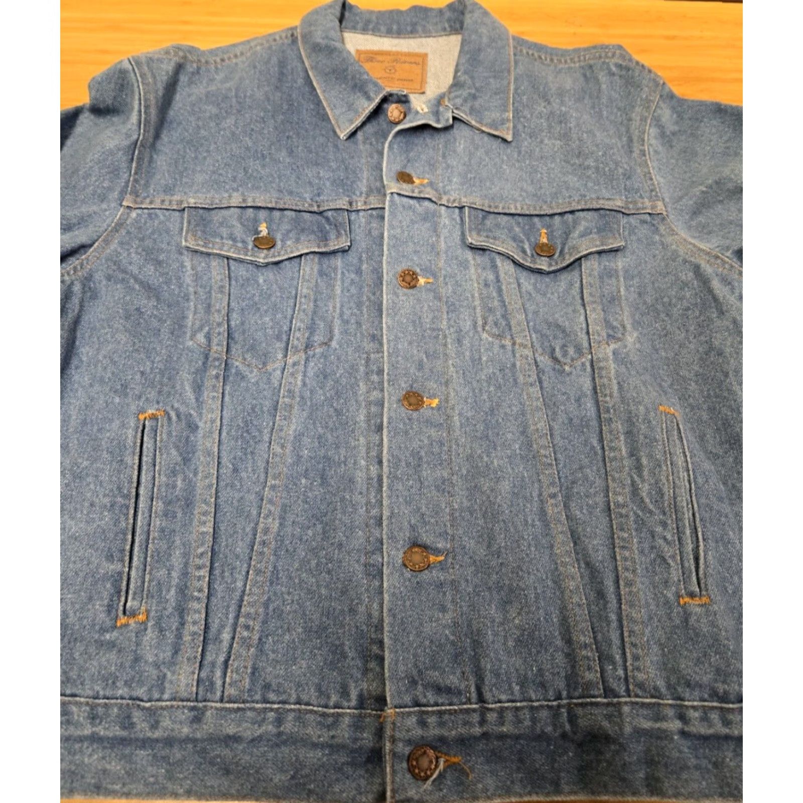 Vintage VINTAGE Three Rivers Denim Jeans Jacket Mens M Blue Denim Jacket 90s Trucker Button Up Casual Size US 31 - 3 Thumbnail
