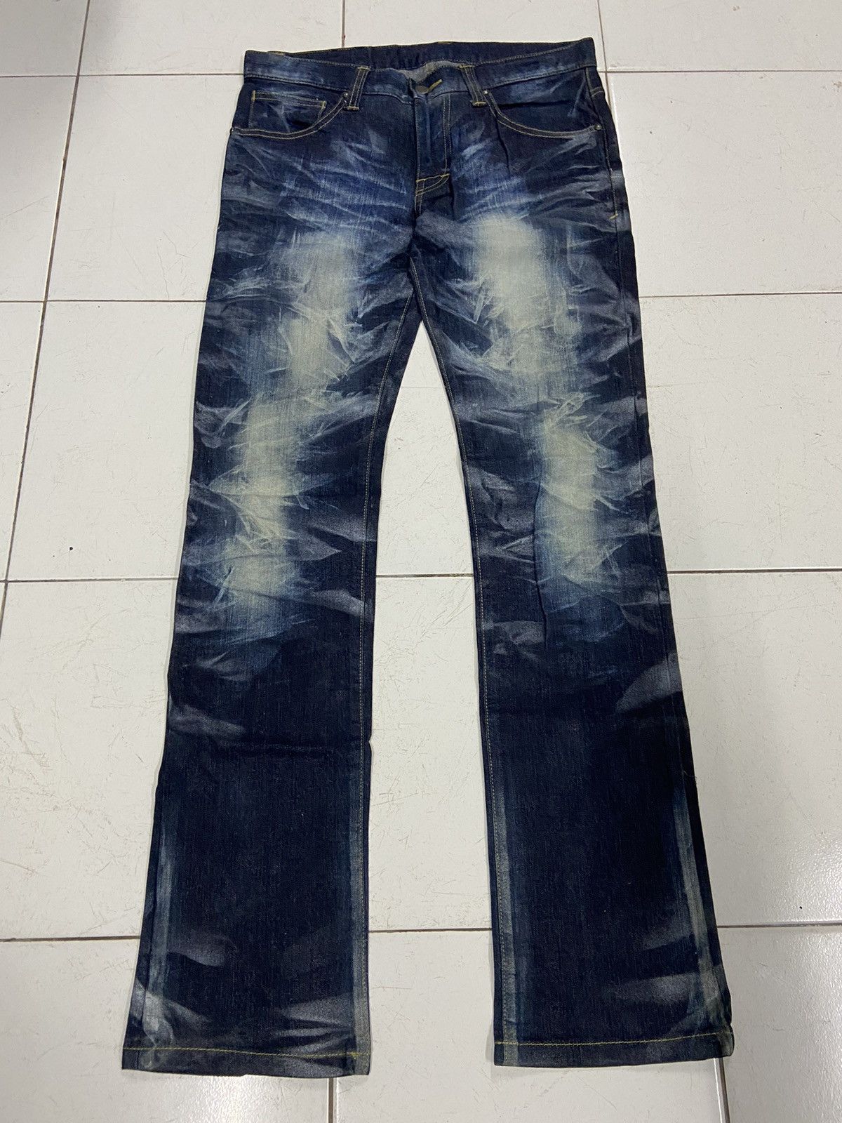 Tornado Mart Tornado Mart Coated Denim Flare Pants | Grailed
