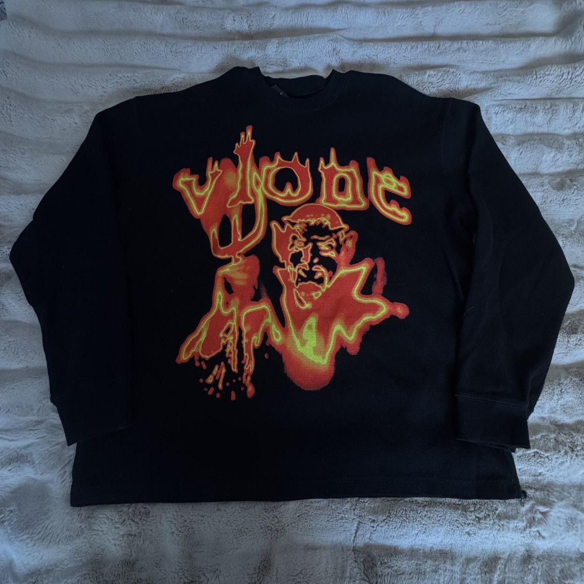 Vlone Vlone Devil Spitting Thermal Longsleeve (Limited Edition) Size US XL / EU 56 / 4 - 1 Thumbnail